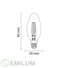 Lade das Bild in den Galerie-Viewer, LED-Filament Kerze, 24V, 5W, 2700K, E14 (Adapter E27)
